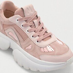 NWOT Maje chunky sole pink leather sneakers, 40